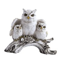 kowaku Owl Figurines Owl Statue Tabletop Ornament Statue Owl Sculpture for Living Room Office Cabinet Decor NightStand White