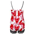 thumbnail image 5 of Xmyrz Valentine's Day Pajama Sets For Women 2 Piece Tank Top Attractive Shorts Set Trendy Print Recreation Lace Classic Loose Heart Sleepwear Pj Outfit Sets, 5 of 5