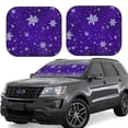 thumbnail image 1 of Vsdgher Dark Purple Snowflakes Print Car Windshield Sun Shade, Reflective Sunshade Window Sunshade Sun Visor Protector Fit for Cars,Trucks,SUVs-Medium, 1 of 6