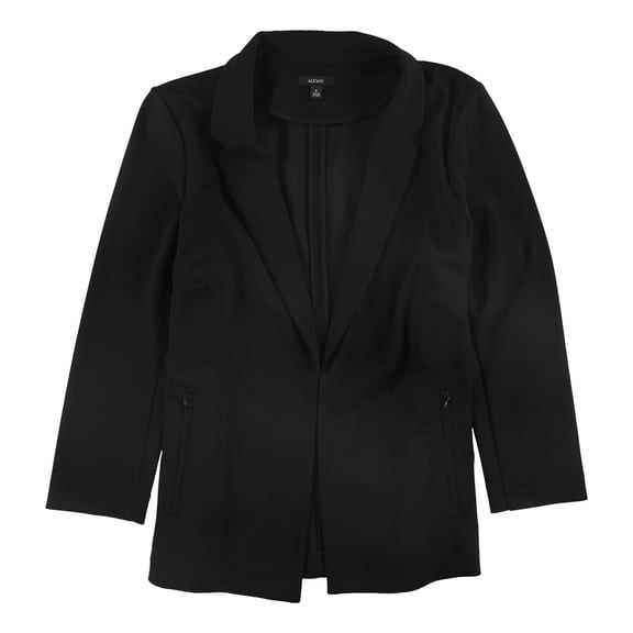 Alfani Womens Racing Stripe Blazer Jacket, Black, Medium