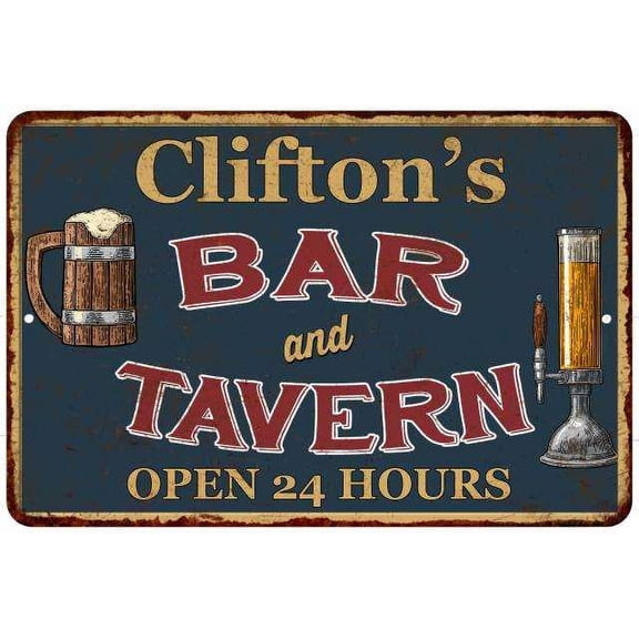 Clifton's Green Bar & Tavern Rustic Sign 8 x 12 High Gloss Metal 208120047850