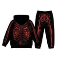 thumbnail image 5 of RUTAYY Boys Halloween 2 Piece Long Sleeve Hoodie and Sweatpants Set Skeleton Print with Pockets Festive Outfit Black, 5 of 5