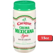 Cacique Crema Mexicana Agria, Sour Cream, 15 oz Jar (Refrigerated)