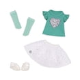 thumbnail image 1 of Glitter Girls GG50101Z Sparkling with Style Glittery Top and Skirt Regular Outfit 14 Doll Top & Skirt, Green White, 1 of 5
