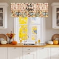 thumbnail image 2 of Valances for Windows Thanksgiving Pumpkin Sunflower Farm Harvest Rod Pocket Short Curtain for bathroom living room bedroom Orange Plaid 1 Panel 42x12in, 2 of 9