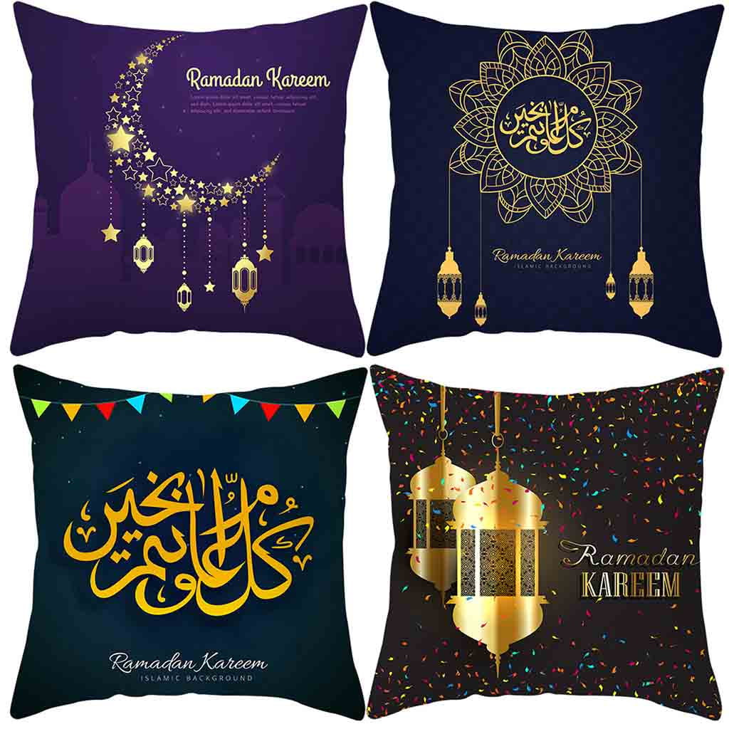 Muslim Ramadan Stylish Polyester Cushion Cover Pillow Case Vintage Home Decor 
