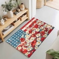 thumbnail image 2 of Entryway Rug 2'x3', Indenpendence Day Kitchen Runner Rugs Non-Slip Carpet Mats, 4th of July Red Blue American Flag Bedside Rugs Runners Washable Floor Carpet for Bathroom Laundry Room, 2 of 8