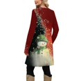 thumbnail image 4 of Women's Fashion Casual Dress with Pockets, Decorative Buttons, Christmas Prints, Round Neck and Long Sleeves for Practical Holiday Wear,Army Green,2XL, 4 of 7
