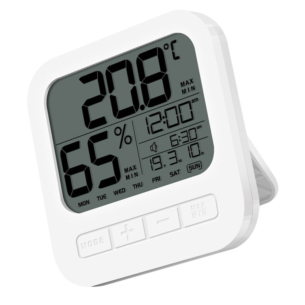 Pawsdot Indoor Hygrometer Digital Thermometer with Celsius Fahrenheit Display and Alarm Clock