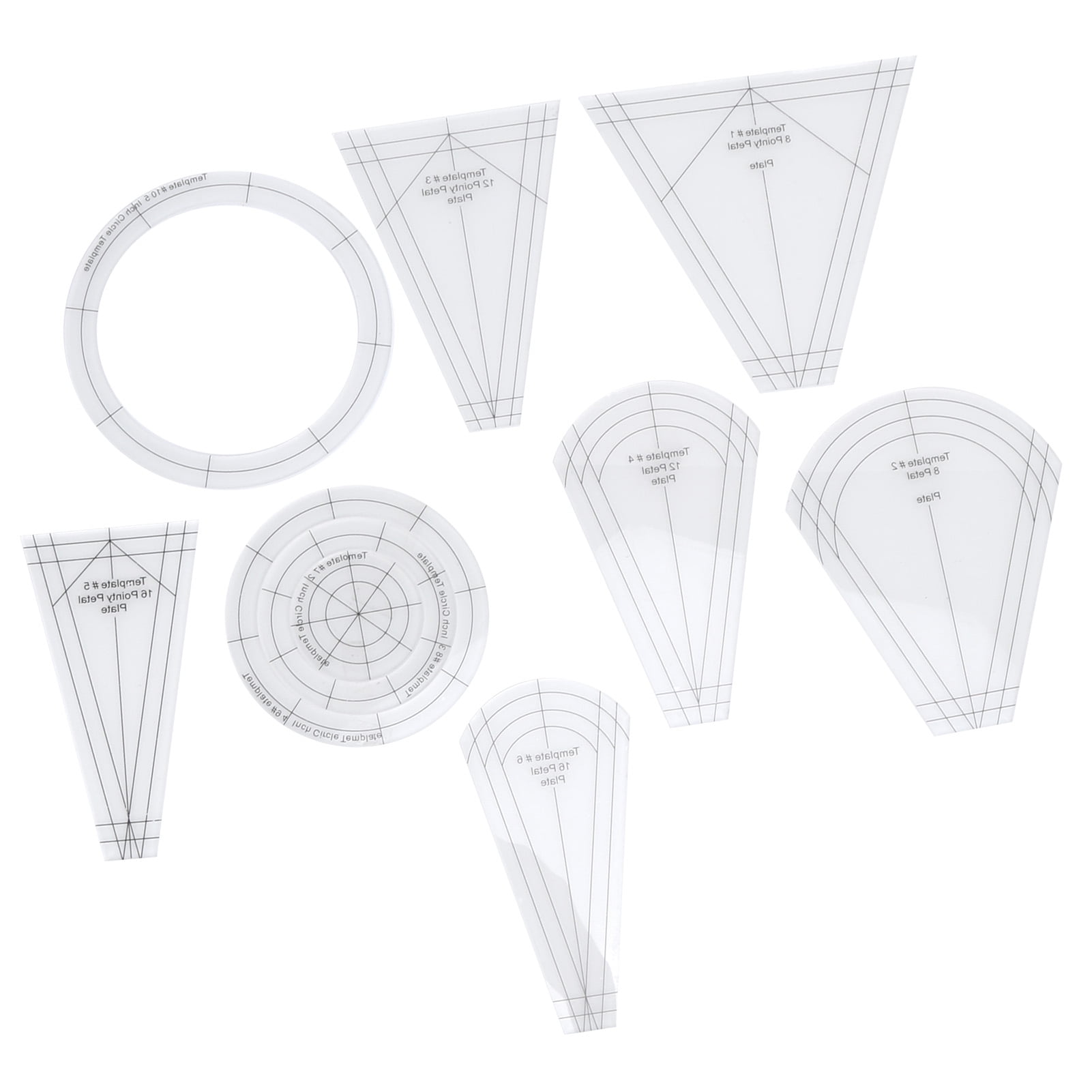 Tebru Sewing Supplies Sewing Accessories Quilting Rulers Multifunctional Transparent Acrylic Sewing Templates Sets For