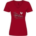 thumbnail image 3 of Inktastic Well Bless Your Heart with Floral Print Women's V-Neck T-Shirt, 3 of 5