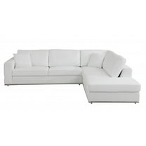 HomeRoots White Italian Leather Reclining L Shaped Two Piece Corner Sectional