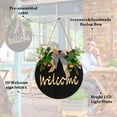 thumbnail image 3 of EastVita Welcome Sign Wooden Decor Sign Wooden Seasonal LED Warm Light Welcome Sign Door Sign Front Door Sign Wreath Wall Pediments Outdoor Decorations, 3 of 7