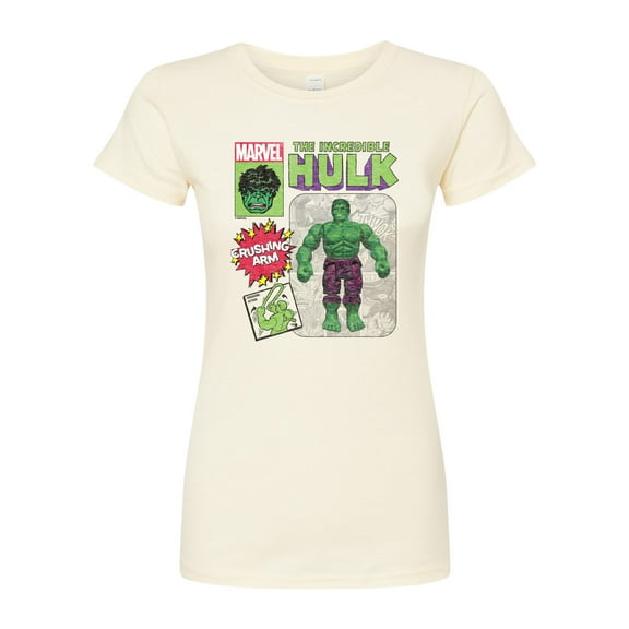Marvel Hulk - Action Figure - Juniors Fitted Graphic T-Shirt