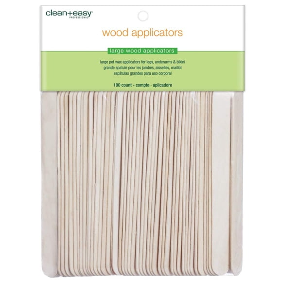 Clean + Easy Palos aplicadores de cera de madera para el cuerpo Espátula grande desechable para una aplicación suave y fácil para brazos, piernas, pecho y espalda para salón y bricolaje, depilación co
