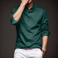 thumbnail image 2 of JTieacloth Business Casual Shirt Men's Dress Shirts Solid Long Sleeve Stretch Formal Shirt Business Casual Button Down Shirts Green, 2 of 6