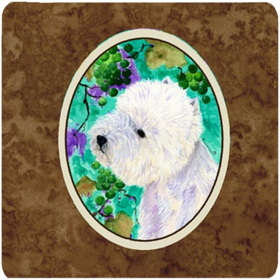 Westie Foam Coasters, Set Of 4