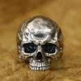thumbnail image 3 of 925 Sterling Silver No Chin Skull Ring Biker Punk Open Ring TA437 US Size 10, 3 of 16