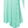thumbnail image 4 of FashionOutfit Women's Casual Solid Soft Stretch Asymmetrical 3/4 Sleeve Button Tunic Top, 4 of 5