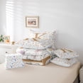 thumbnail image 6 of Homewish Girls Personalized Gifts 7pcs Bedding Comforter Set,Gold Letter K Queen Bedding Sets,Orange Purple Floral Queen Sheet Sets For Princess,Lightweight Room Decoration Reversible, 6 of 8