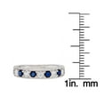 thumbnail image 4 of 10k White Gold Sapphire and White Sapphire Vintage Style Anniversary Wedding Band, 4 of 5