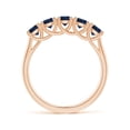 thumbnail image 2 of ANGARA Natural Half Eternity Five Stone 1.3 ct Blue Sapphire Wedding Band in 14K Rose Gold for Women (Size-3.8mm) | September Birthstone, Anniversary, Jewelry Gift for Women | Natural Sapphire Ring, 2 of 10