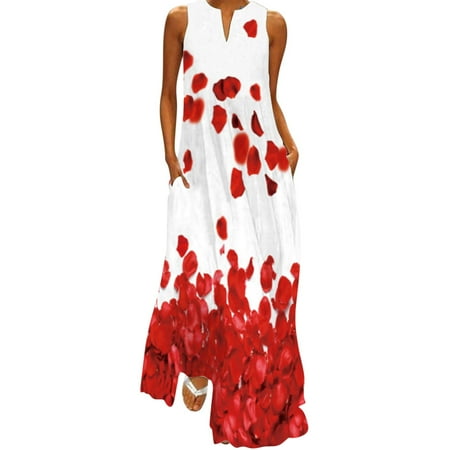 

toraway Black Casual Dress Shoes for Women Fashion Women Fashion Sexy Digital Printing V Neck Sleeveless Long Dress with Pocket Dress Womens Shirt Dresses Summer Casual L
