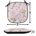 thumbnail image 4 of Landscape Chair Seating Cushion Set of 6, Print of Pastel Pink Tones Roses Butterflies Romantic Design Composition, Seat Pads for Office with Anti-slip Backing, 16"x16", Rose Pale Orange, by Ambesonne, 4 of 6