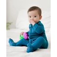 thumbnail image 3 of Pijama para bebés, niños y niñas, pijamas de modal premium para dormir y jugar con pies disponibles, recién nacido, azul claro, 177,8 pies JM, 3 of 5