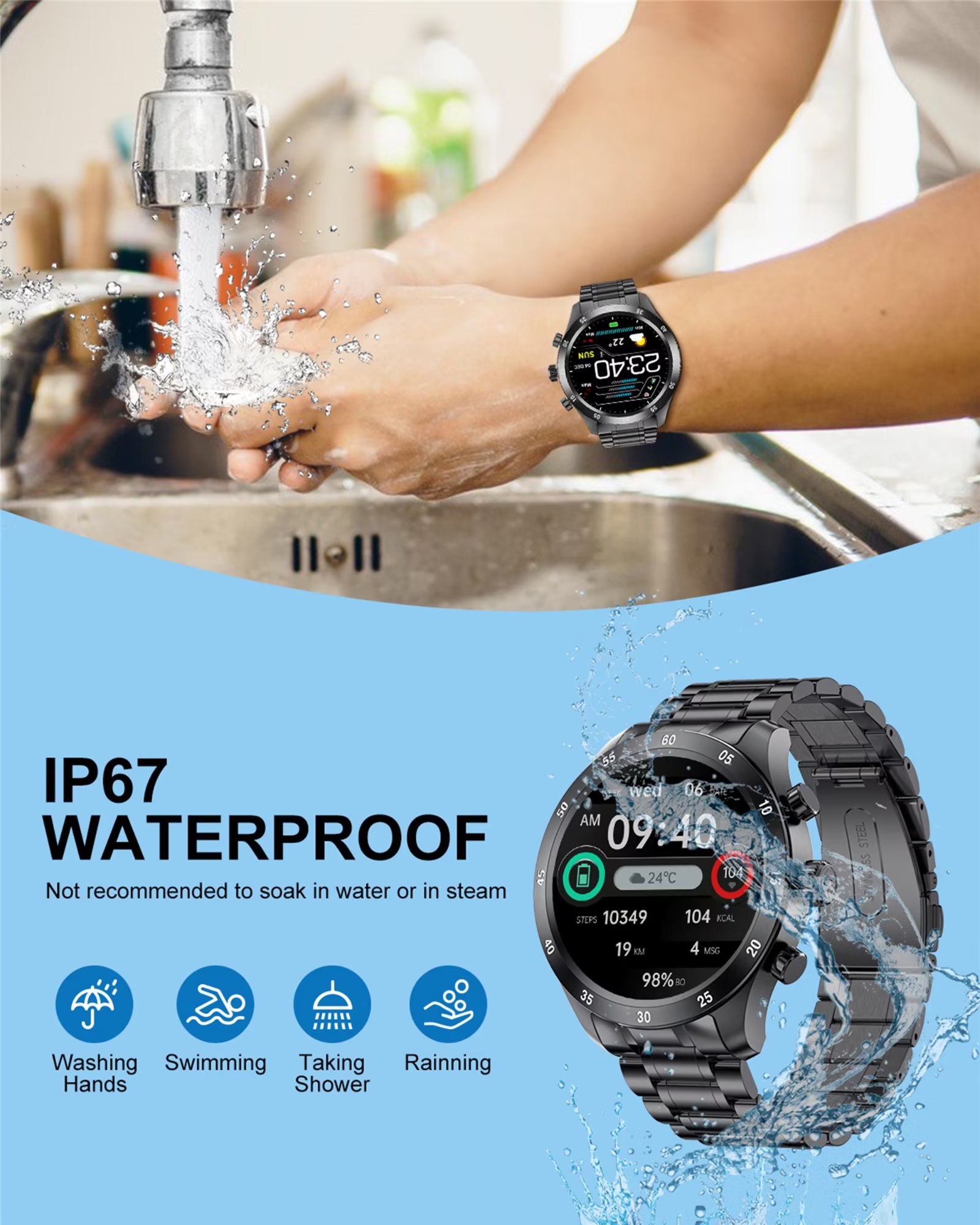 Buy LIGE Men Smart Watches for Android iPhone iOS Compatible Blood