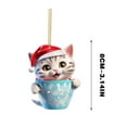 thumbnail image 3 of Lilixerw Cute Cat and Cup Christmas Pendant,Acrylic Christmas Tree Accessories,Cartoon Christmas Hanging Ornament Gift, 3 of 6