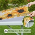 thumbnail image 6 of White Sunflower Pattern Square Fitted Tablecloth with Elastic Edge,Square Table Cover,Washable Elastic Table Cover for Home Kitchen Party Decor 36"x36", 6 of 6