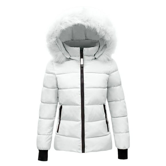 Clearance! Lisingtool Women's Hooded Warm Winter Coat Quilted Thicken Puffer Jacket Winter Cotton Jacket With Hood Waist Plush Overcome Outer Coat Outdoor Skiing Snowboarding Coat