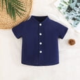 thumbnail image 6 of Boys & Girls Shirts 3 Pack Button-Down Short Sleeve T-Shirts 0-3 Years Newborn Toddlers Kids Casual Solid Stand Collared Multipack Tees Tops, 6 of 8