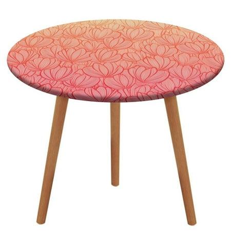 

ZHANGS Bright Petal Display-101 Round Table Cover Stain-Resistant Fitted Tablecloth Oil-Proof Wipeable Elastic Table Cover Waterproof Table Cloth for Halloween Thanksgiving Christmas