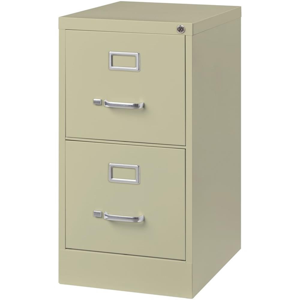 Kingfisher Lane Metal 2 Drawer Letter Width Vertical Filing Cabinet Putty/Beige