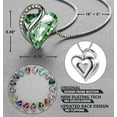 thumbnail image 3 of Leafael Necklaces for Women, Infinity Love Heart Pendant with Light Chrysolite Green Birthstone Crystal for August, Jewelry Gifts for Wife, Silver Plated 18 + 2 inch Chain, Birthday Gift for Mom Girls, 3 of 6