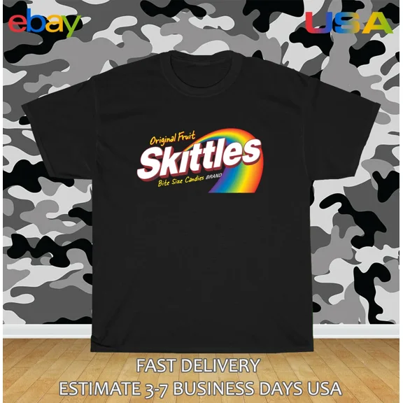 RARE SKITTLES Candy Logo Men's T-Shirt American Size T-Shirt