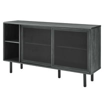 Console Entry Table Sideboard Cabinet, Dark Grey Gray, Wood, Metal, Industrial Living Lounge Cafe Lobby Hospitality Restaurant, Modern Contemporary HB34577