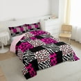 thumbnail image 3 of Manfei Zebra Leopard Print 3 Pieces Queen Comforter Set for Female Men Teens,Geometric Plaid Ultra Soft Bedding Sets,Animal Print Bedding Comforter Set,Breathable Home Decor,Reversible, 3 of 8