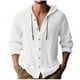 thumbnail image 2 of pstuiky Camisas de manga larga de invierno para hombre, Blusa informal de manga larga con capucha y cuello redondo con botones lisos a la moda para hombre Tops casuales para hombres s, 2 of 6