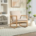 thumbnail image 7 of EBQOSK Upholstered Accent Glider Chair,Rubberwood Frame in Natural khaki, 7 of 7