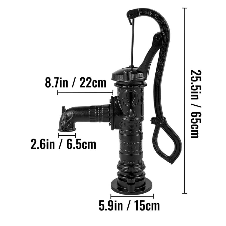 VEVOR VEVOR Antique Hand Water Pump 14.6 x 5.9 x 26 inch Pitcher Pump  w/Handle Cast Iron Well Pump w/ Pre-Set 0.5 Holes for Easy Installation  Old Fashion Pitcher Hand Pump for