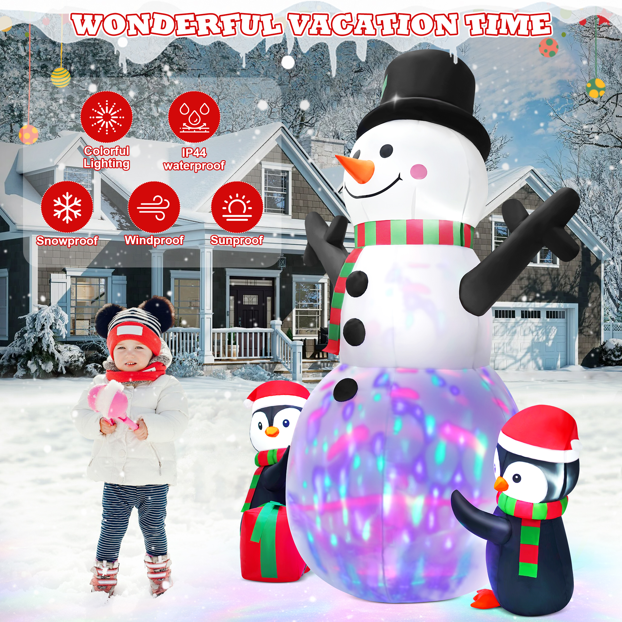 Yexmas 6ft Christmas Snowman Inflatable Yard Decoration photo 7