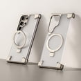 thumbnail image 5 of Metal Magnetic Case for Samsung Galaxy S24 Ultra Sleek Minimalist Protective S23 Ultra Shock Absorption Aerospace Grade Aluminum Shells with Built-in Kickstand, 5 of 9