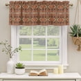 thumbnail image 2 of Brown Southwest Aztec Curtain Valances for Windows, Kitchen Valance Window Treatments Panel 2 Pack, Farmhouse Vintage Geometric Rod Pocket Short Curtains for Bathroom Bedroom 60 x 18 Inch, 2 of 8