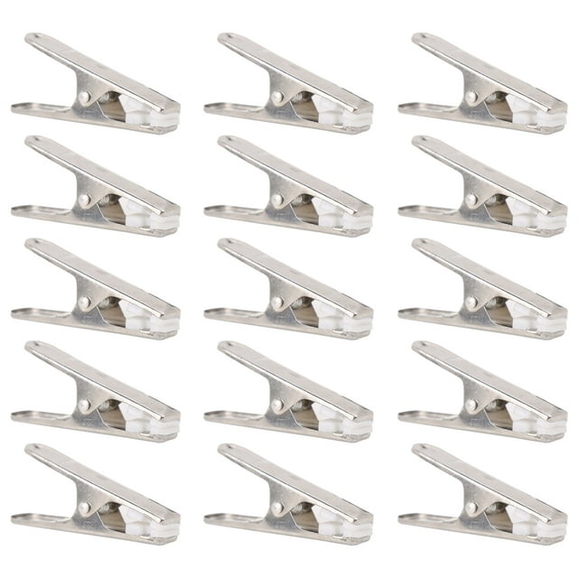 Stainless Steel Clothes Drying Clips for Home Use Silver Smooth Edge Strong Clamping Force 24 Pcs