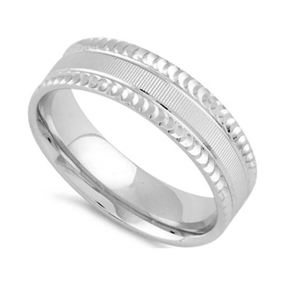 Mooneye 925 Sterling Silver Platinum Plated Diamond Cut Pattern Women Valentines Day Gifts Ring