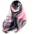 thumbnail image 2 of Lovzfmll Women's Scarf, Soft Warm Thick Winter Casual Cold Weather Large Blanket, Chunky Colorful Checked Tassel Shawl Wrap, 2 of 3