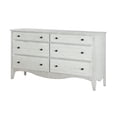 thumbnail image 4 of 72 Inch Wood Dresser, 6 Drawers, Scalloped Edges, Rustic White Wood Finish, 4 of 9